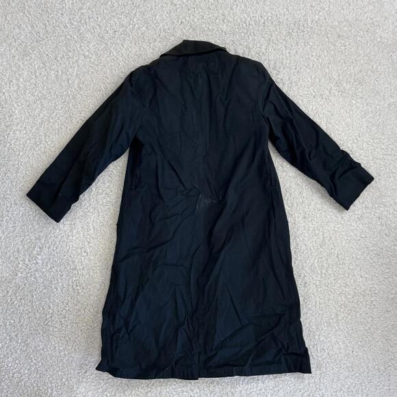 Vintage London Fog Navy Blue Classic Long Trench Coat Jacket (size 6 petite) - Picture 6 of 7